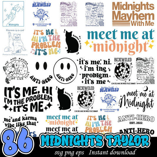 Midnight Taylor Bundle Svg, Taylor Swift midnight svg bundle