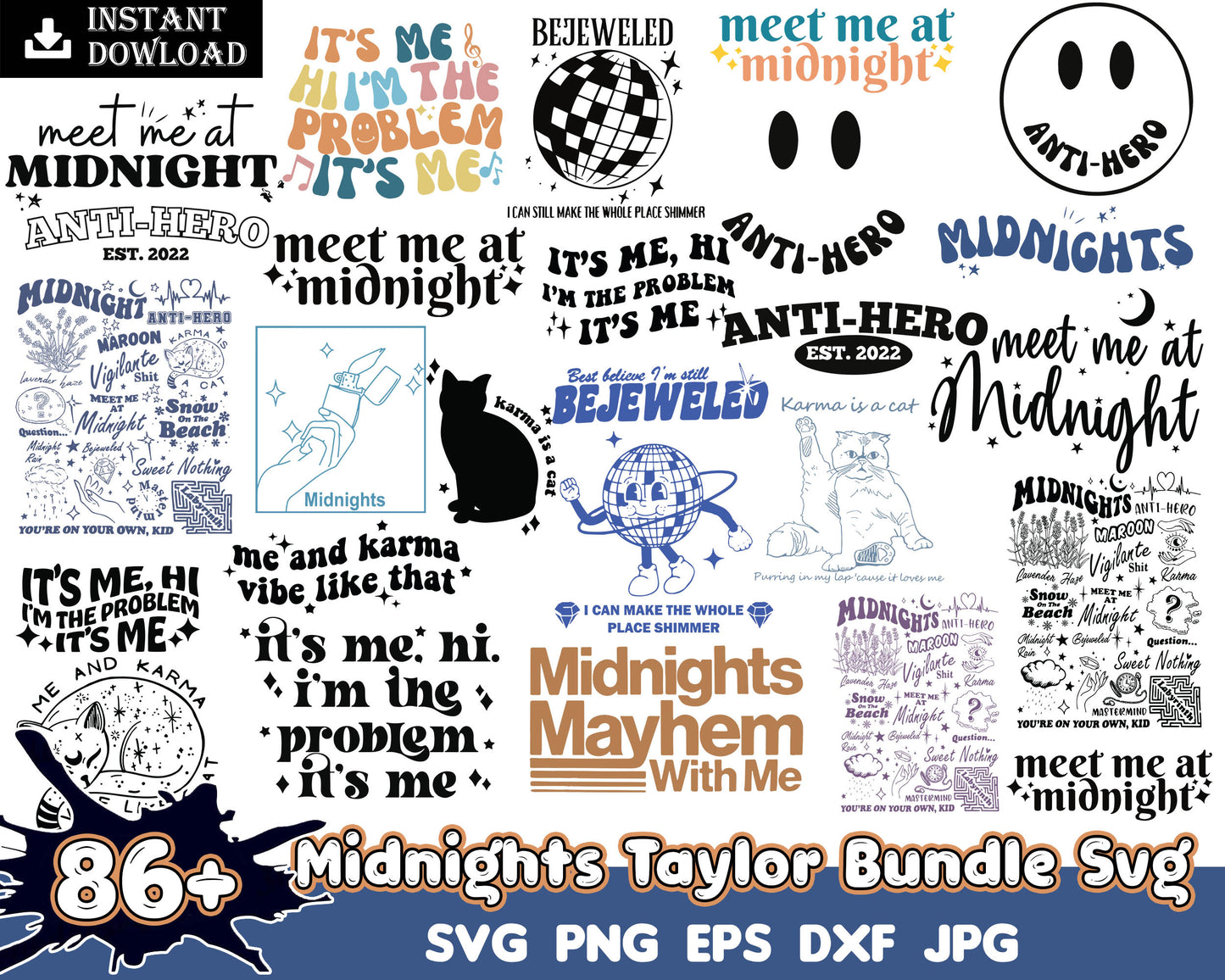 Meet me at midnight quote bundle svg, meet me at midnight​ svg