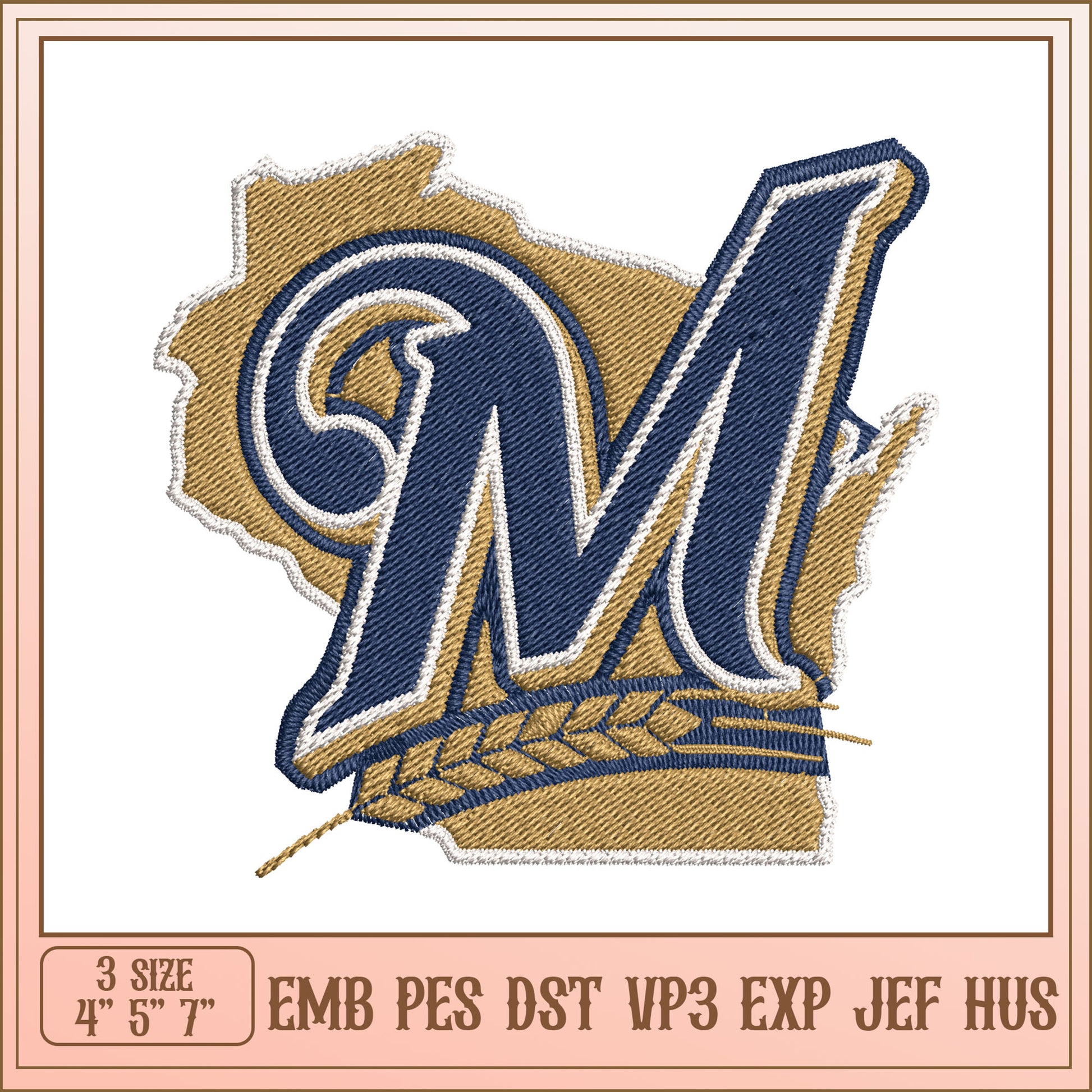 Milwaukee Brewers Embroidery Design