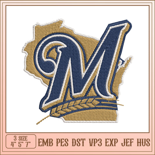 Milwaukee Brewers Embroidery Design