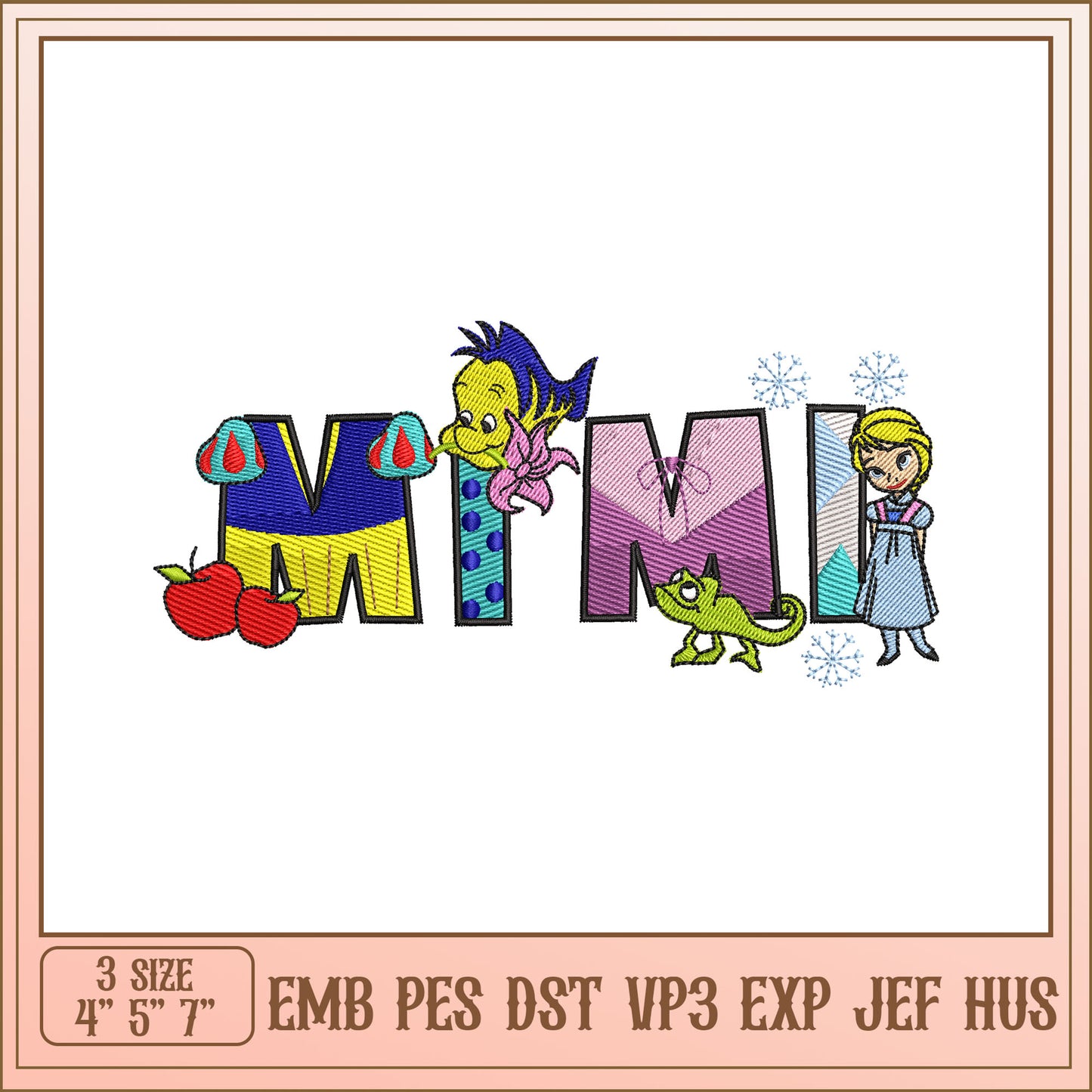 Mimi Disney Princess Embroidery Design