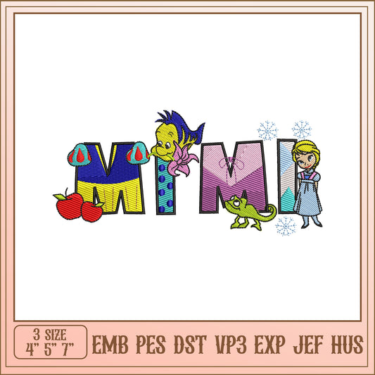 Mimi Disney Princess Embroidery Design