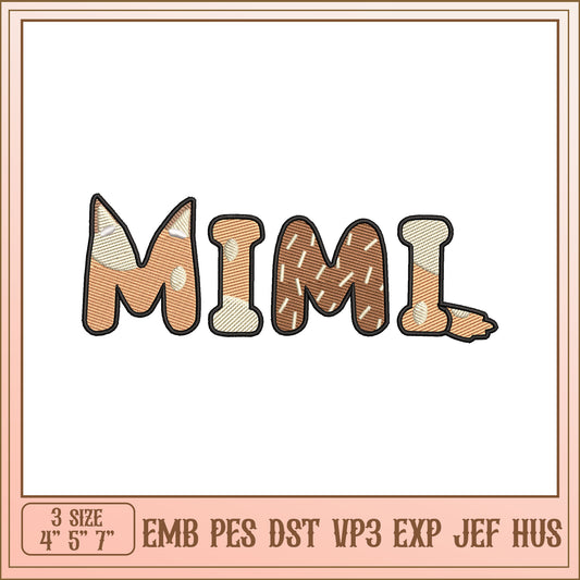 Mimi Embroidery Design - 3 Sizes