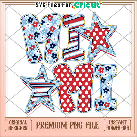 Mimi logo letter bowtie design png, independence day png, america freedom​  png