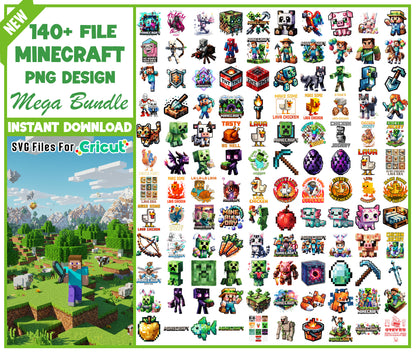Minecraft PNG Design Mega Bundle, mine craft game​ png