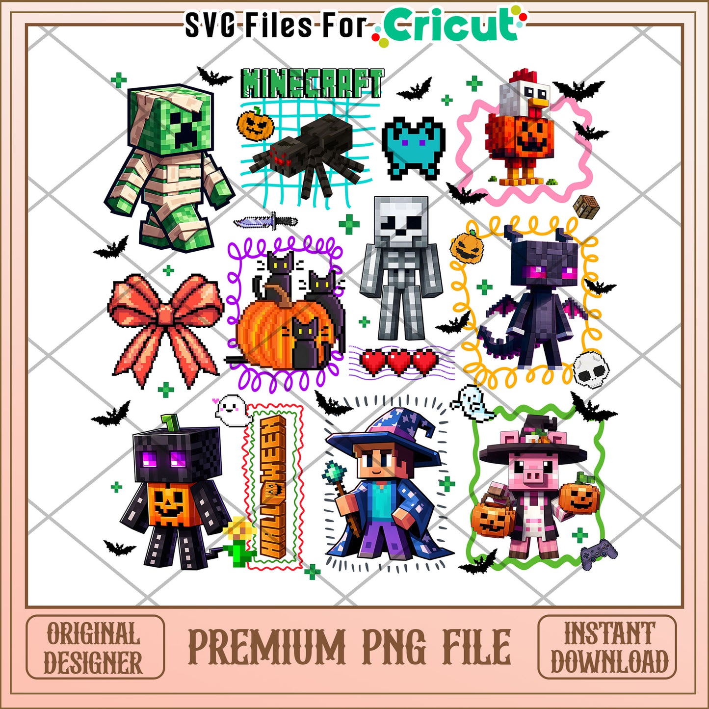 Minecraft halloween png, halloween wallpaper​ png, halloween pumpkin png