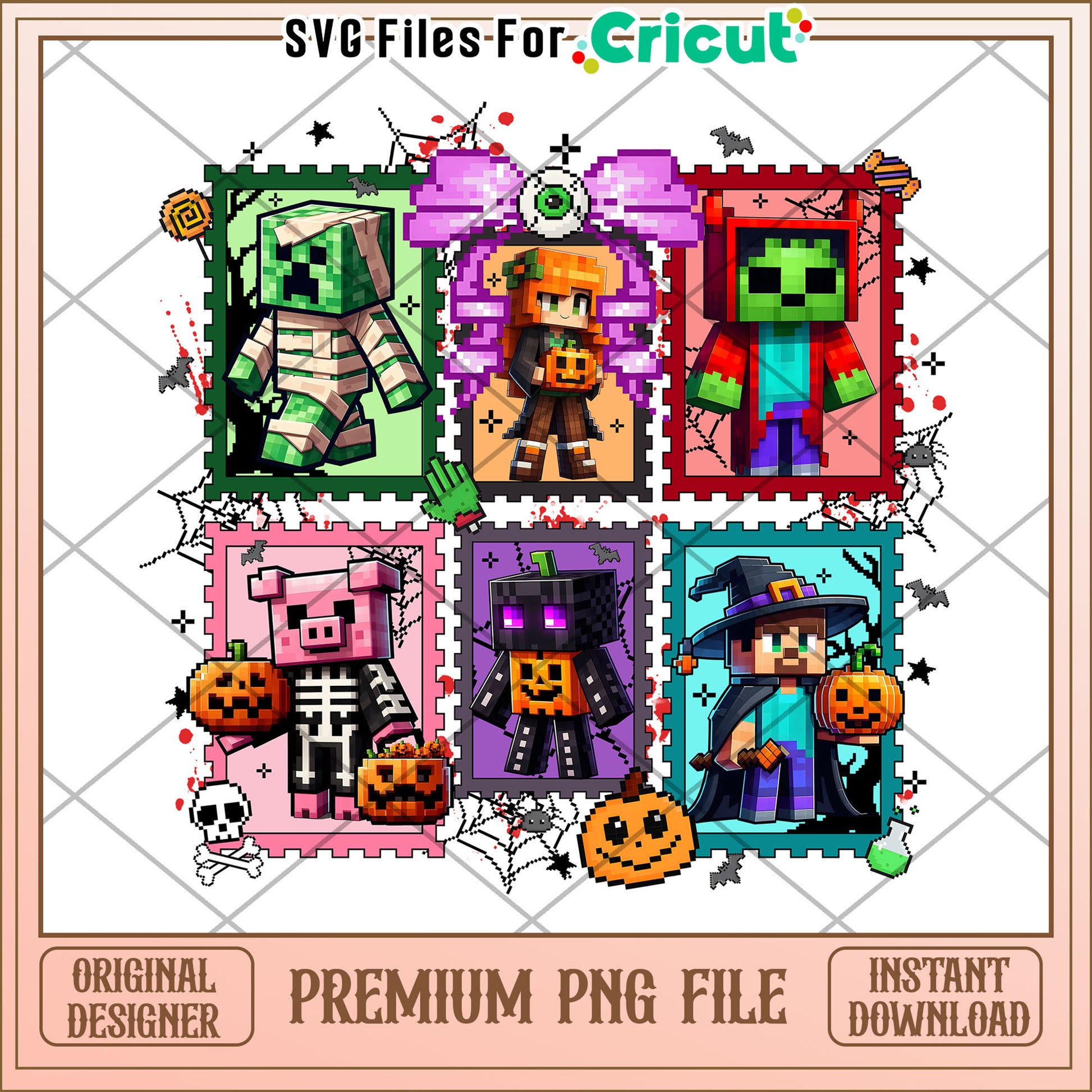 Minecraft halloween stamp png, halloween cookies​​ png, halloween returns png