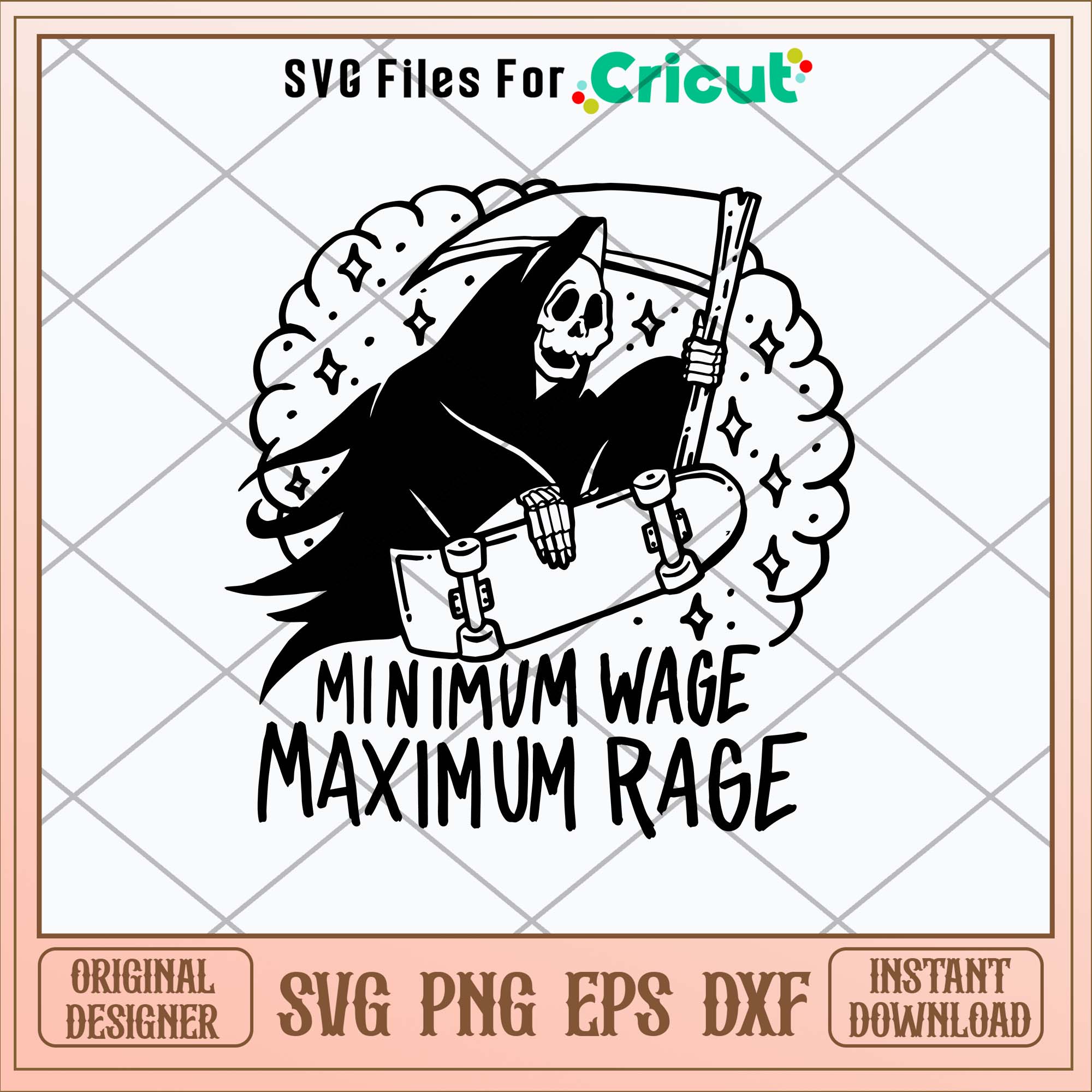 Minimin Rage Minimum Wage Maximum Rage Svg, Death Funny Svg Png Dxf Eps File-Svgfil ...