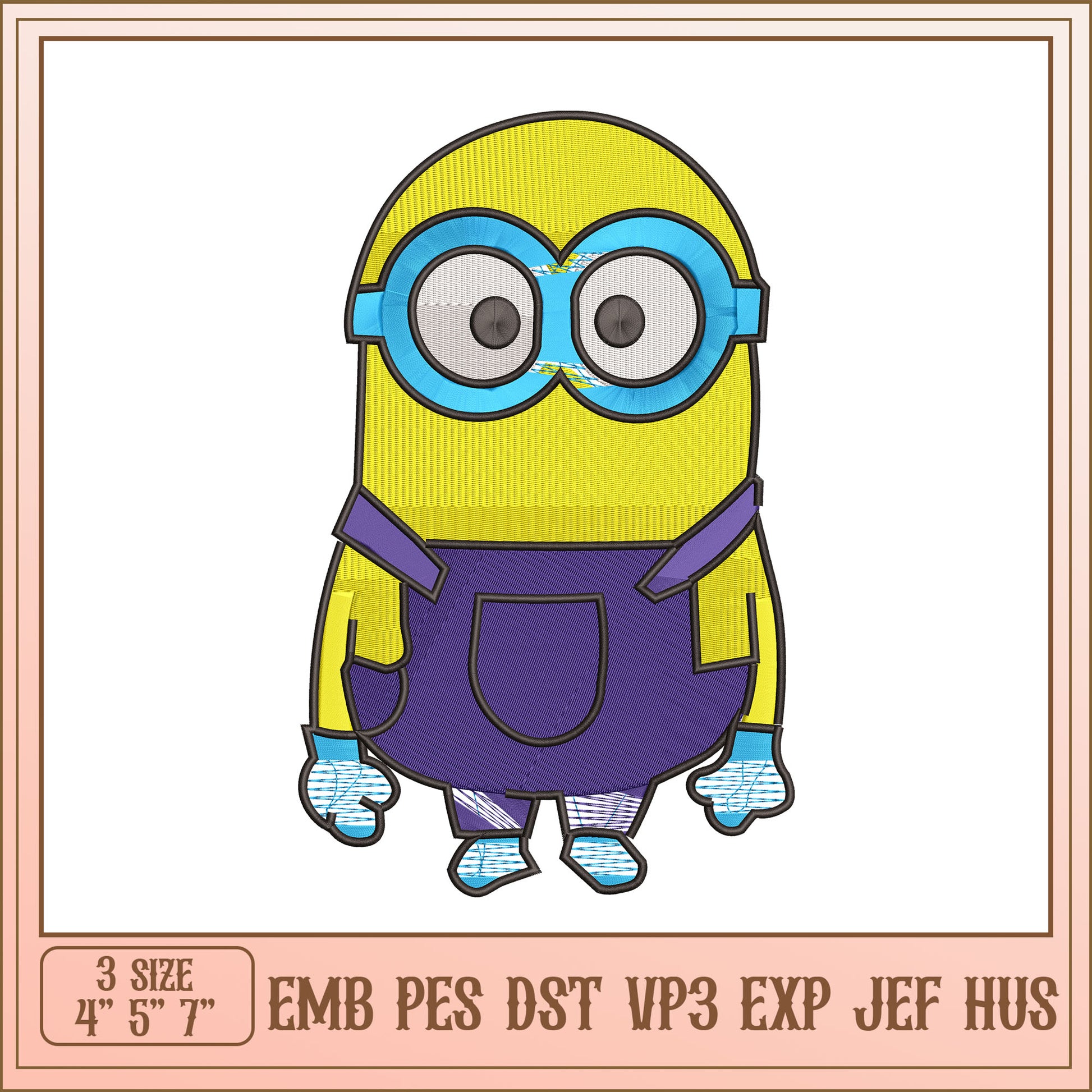 Minion Embroidery Design 4x5x7 Inch