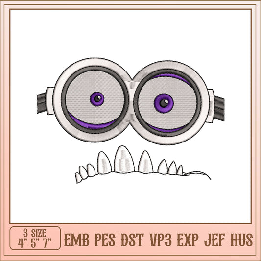 Minion Face Embroidery Design