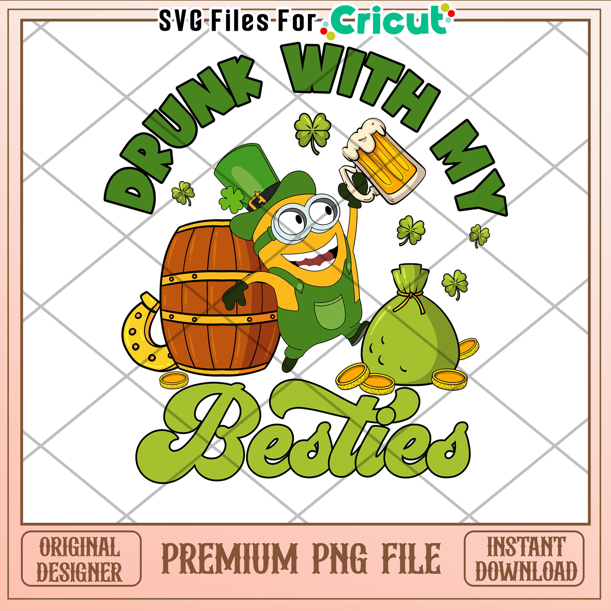 Minion St Patricks Day Besties PNG