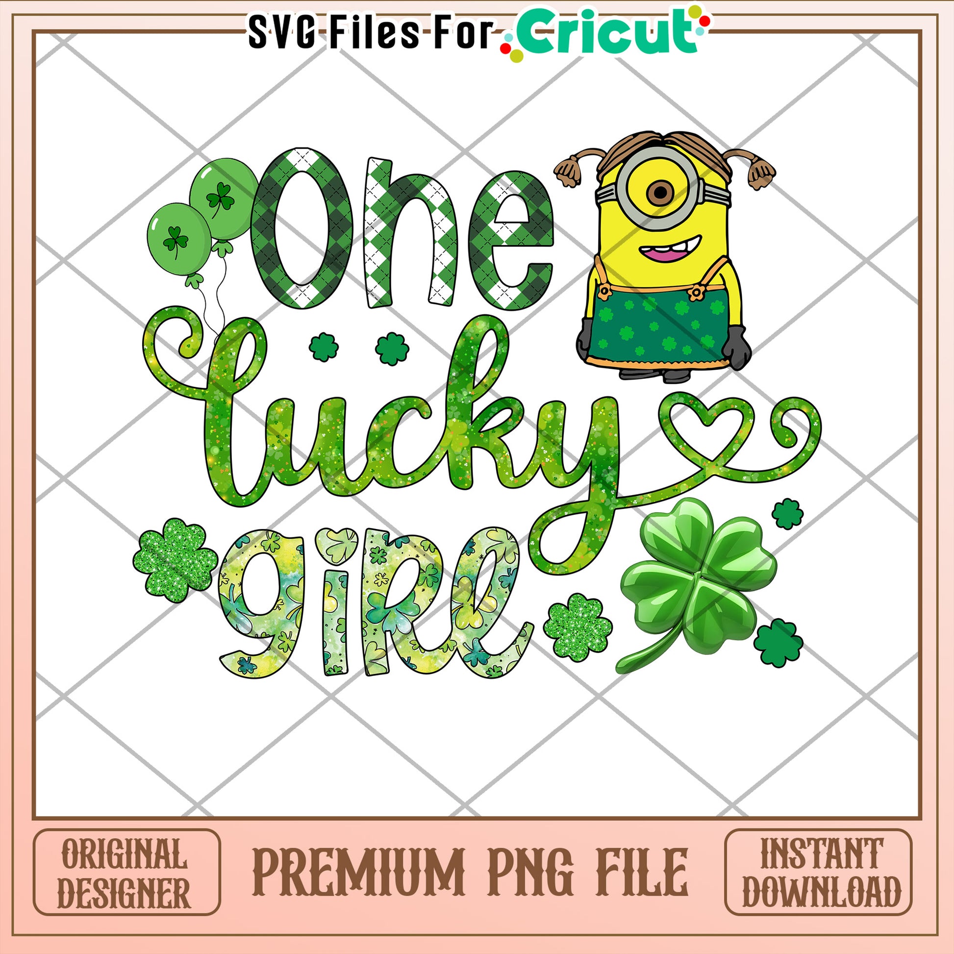 Minion St Patricks Day PNG One Lucky Girl