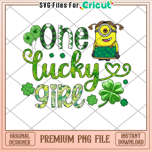 Minion St Patricks Day PNG One Lucky Girl
