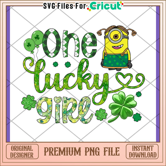Minion St Patricks Day PNG One Lucky Girl