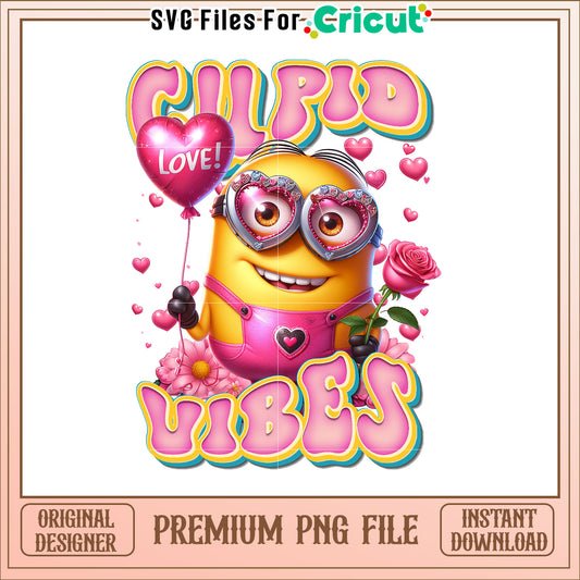 Minions Cupid Vibes PNG Valentines Day