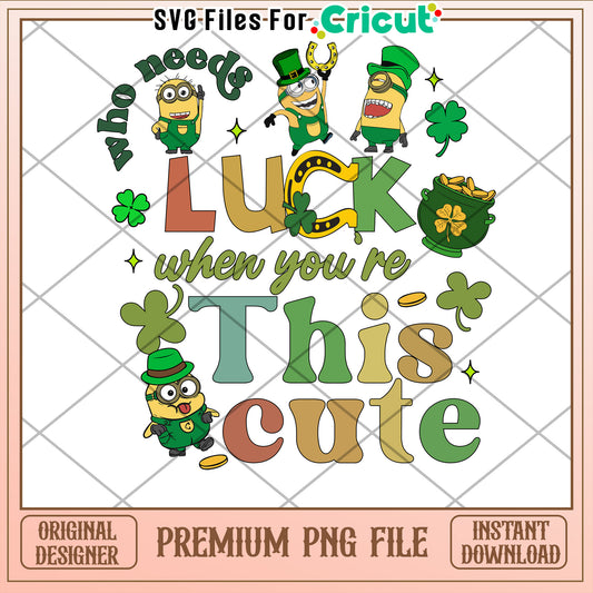 Minions St Patricks Day PNG Cute Design