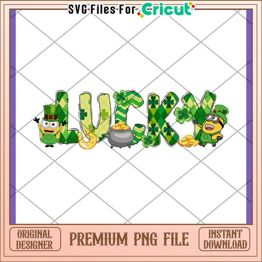 Minions St Patricks Day PNG Lucky Design
