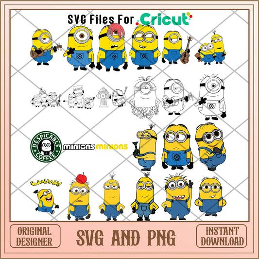 Despicable Me yellow Minions svg bundle