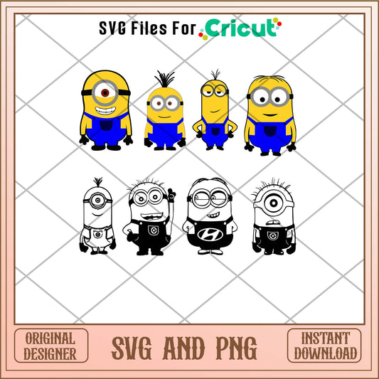 Minions Cute yellow characters svg bundle