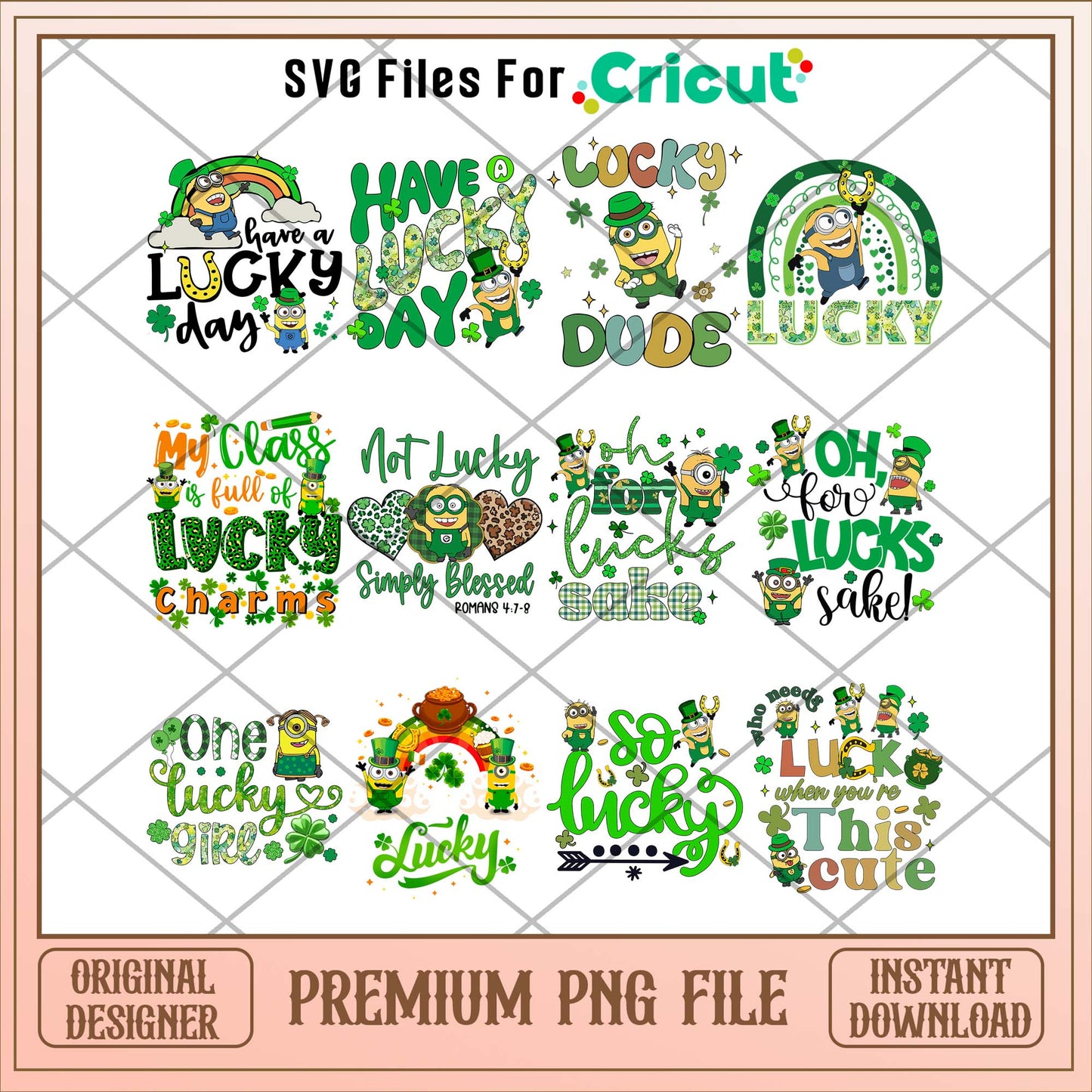 Minions Happy St.Patrick's day png bundle