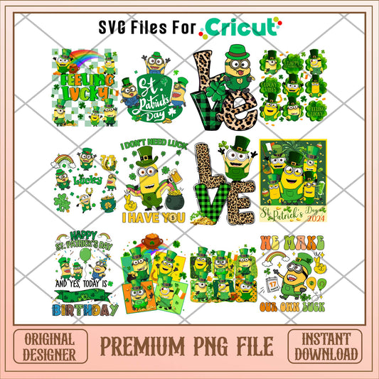 Minions Love St.Patrick's day png bundle