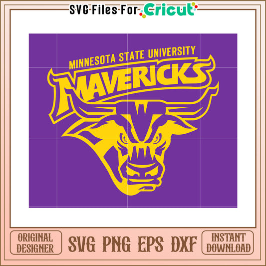 Minnesota State Mavericks SVG File for Cricut, perfect for creative projects