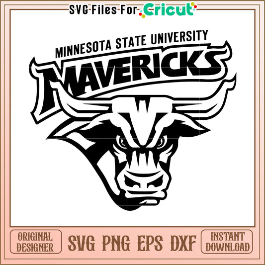 Minnesota State University Mavericks Logo SVG Design for Cricut, Instant Download Art