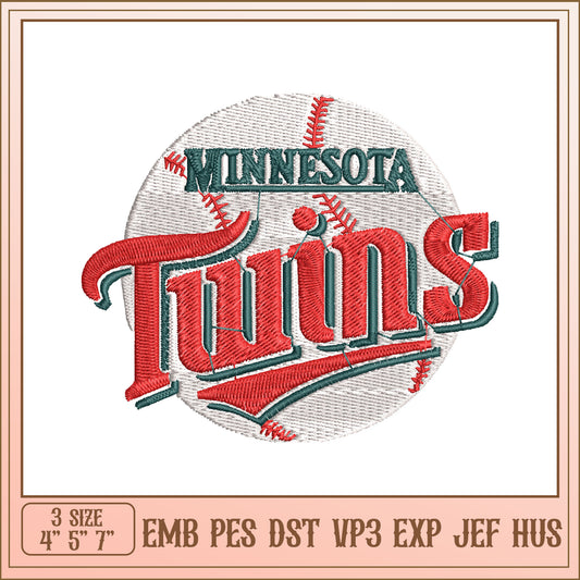 Minnesota Twins Baseball Embroidery Design