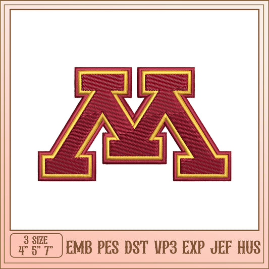 Minnesota University Embroidery Design in Multiple Formats