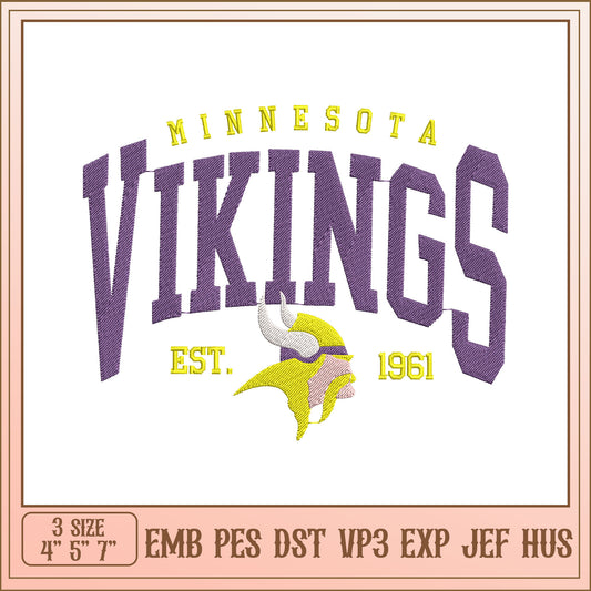 Minnesota Vikings Embroidery Design