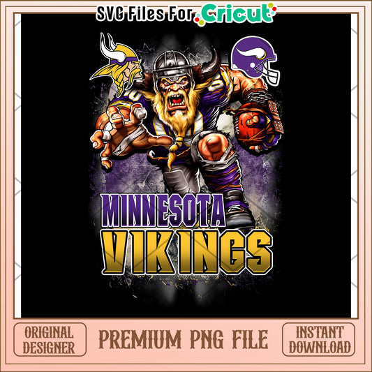 Minnesota Vikings Graphic Design for Cricut, Premium PNG Download