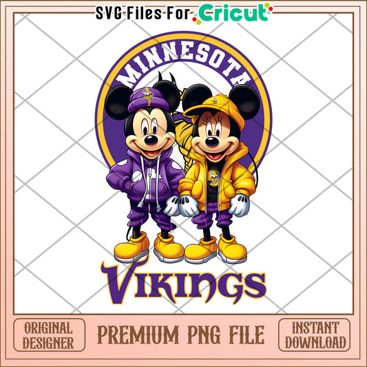 Minnesota Vikings Mickey Mouse characters, premium PNG file download