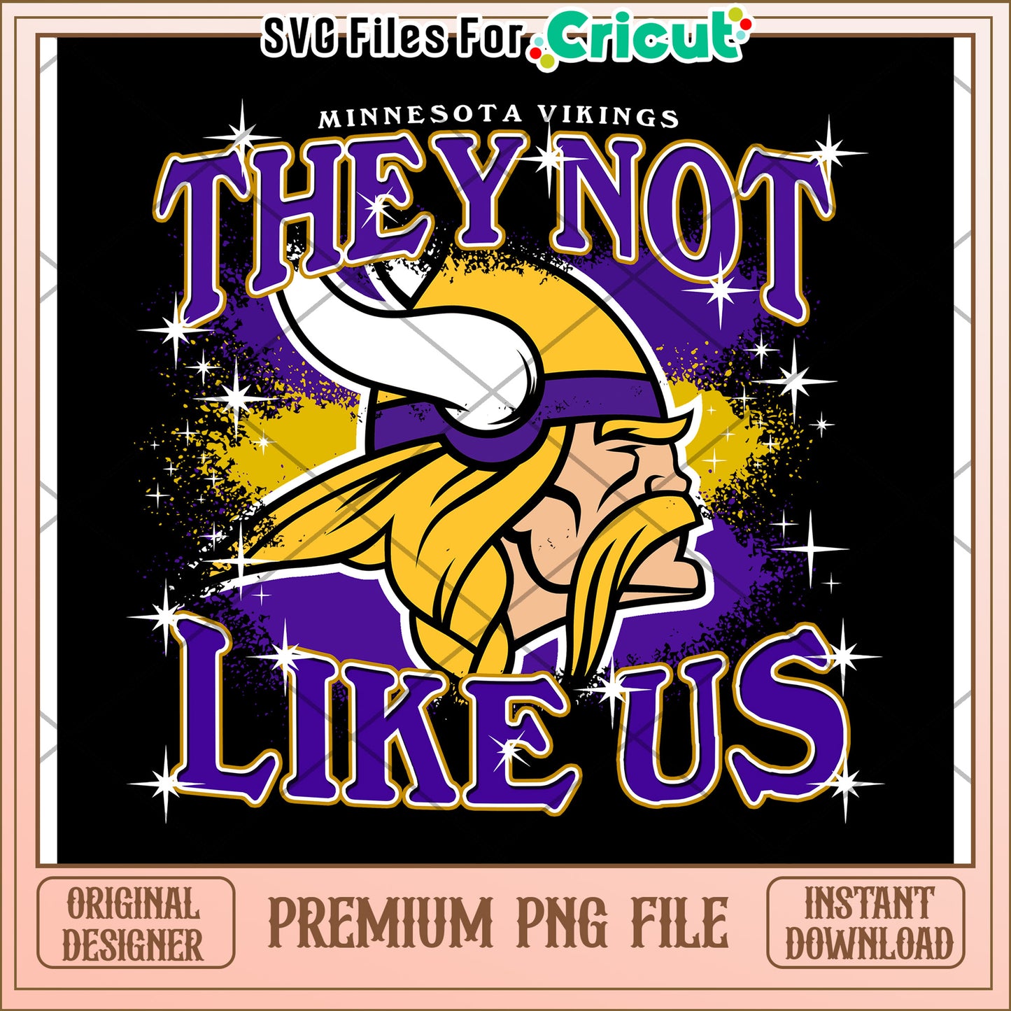 Minnesota Vikings PNG Design, instant download for Cricut fans