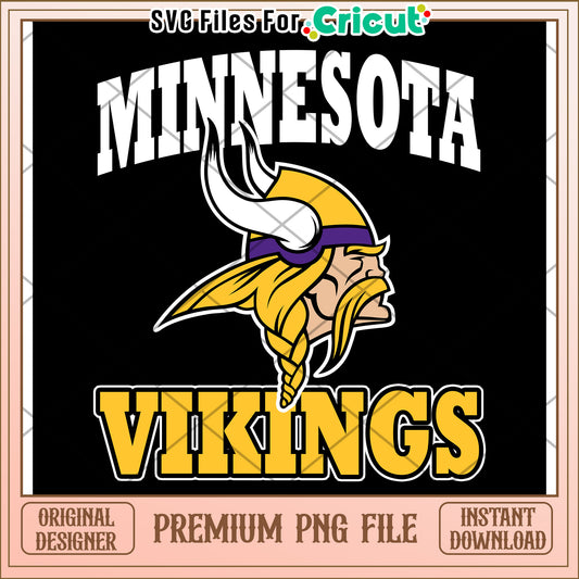 Minnesota Vikings PNG Design for Cricut, Premium Instant Download