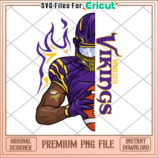 Minnesota Vikings PNG file for sports fans, premium quality design