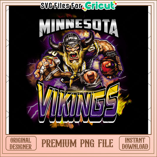 Minnesota Vikings SVG Design for Cricut, Premium PNG Download