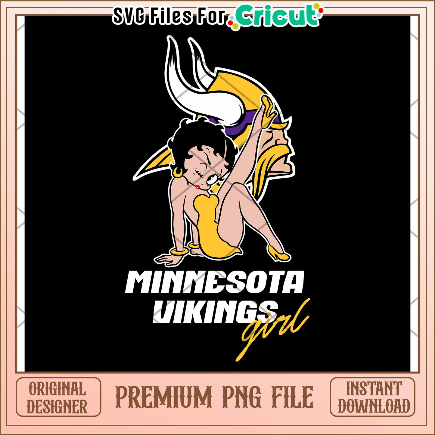 Minnesota Vikings girl design, perfect for Cricut projects