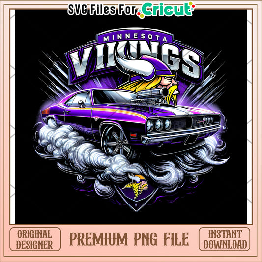 Minnesota Vikings graphic car design, premium PNG for Cricut users