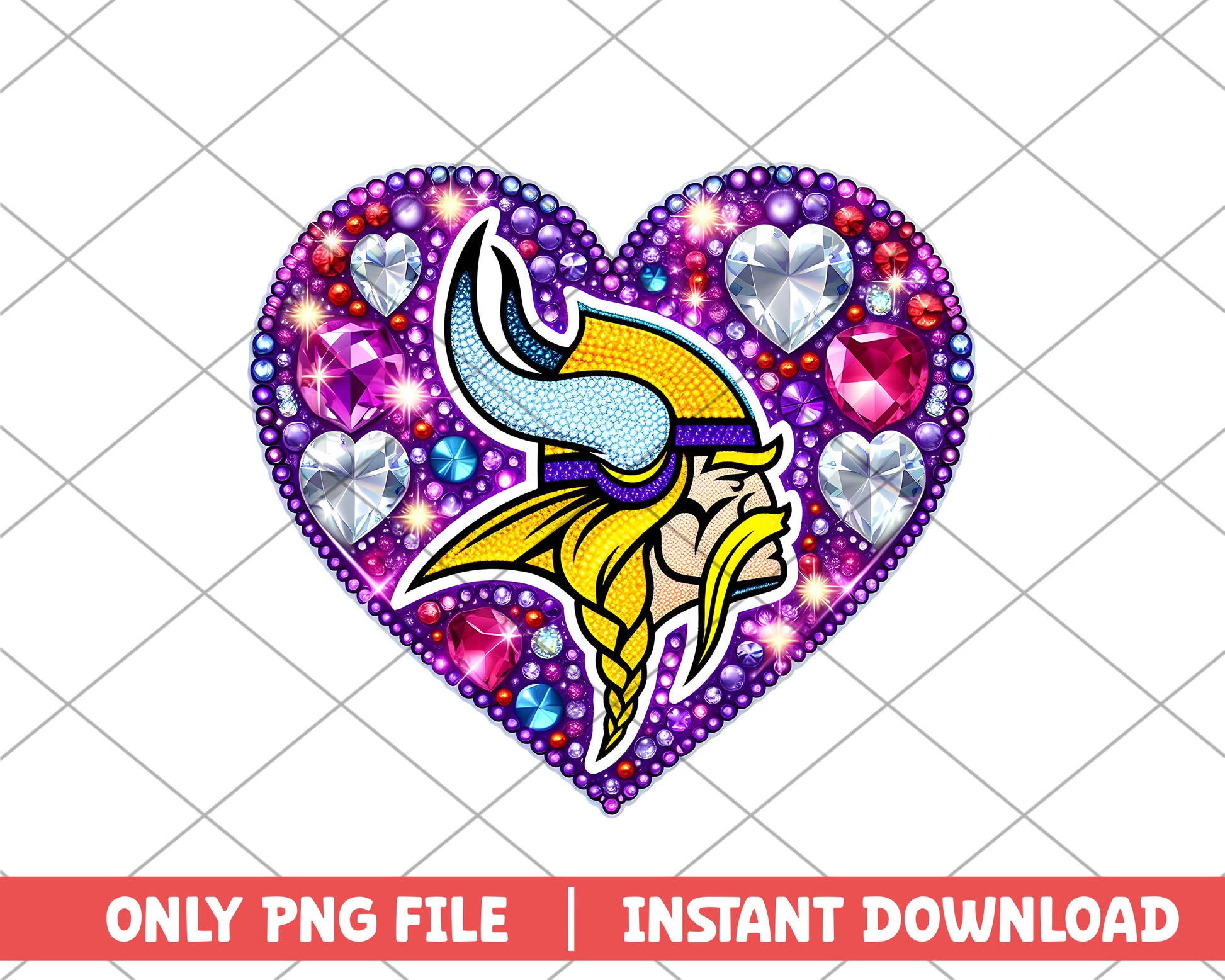 Minnesota Vikings in heart png, Minnesota Vikings png