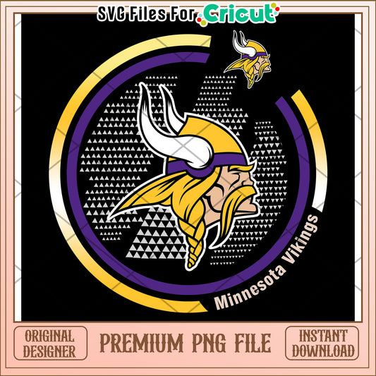 Minnesota Vikings logo design for DIY projects, instant download PNG file