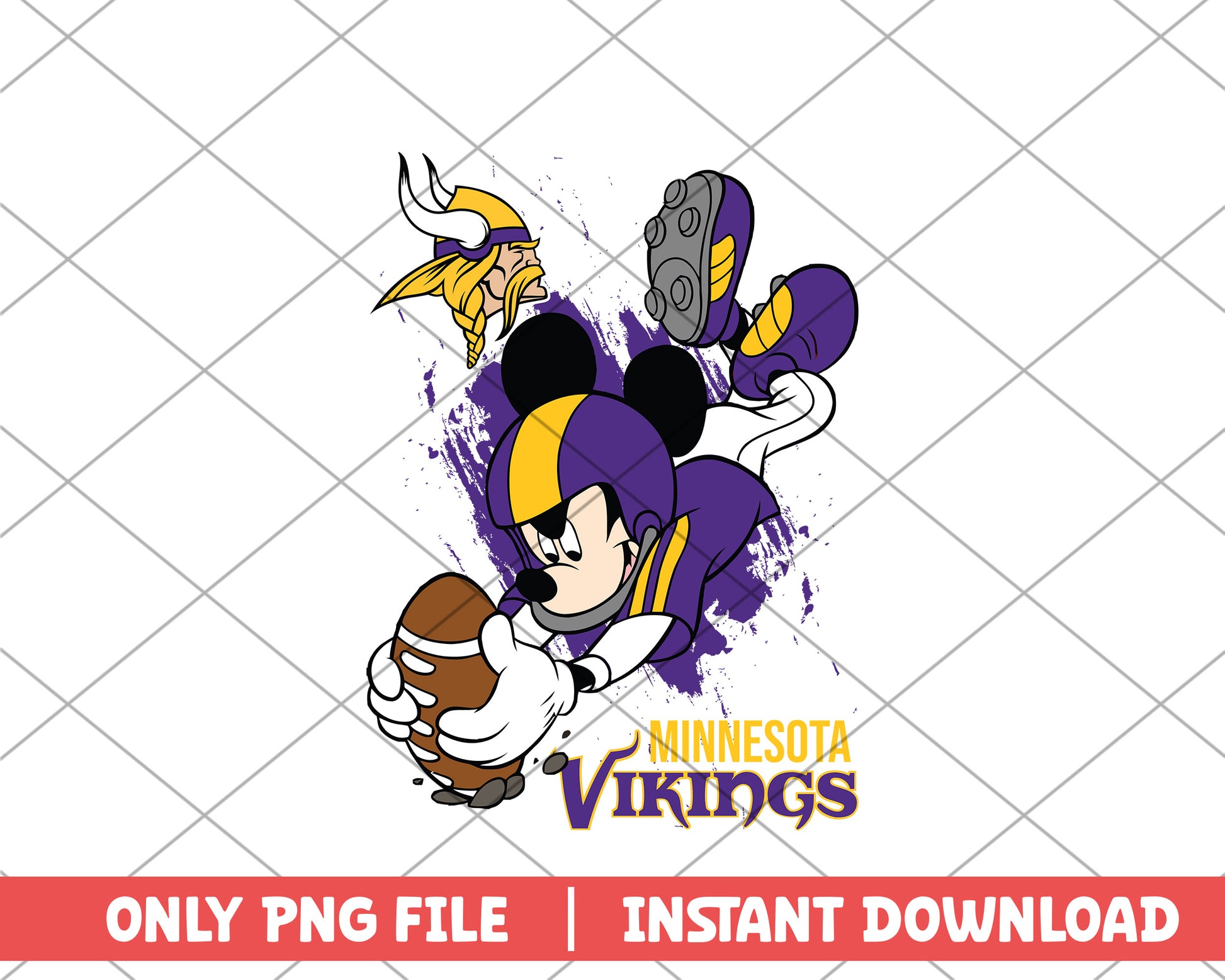 Minnesota Vikings mickey touch down png, Minnesota Vikings png