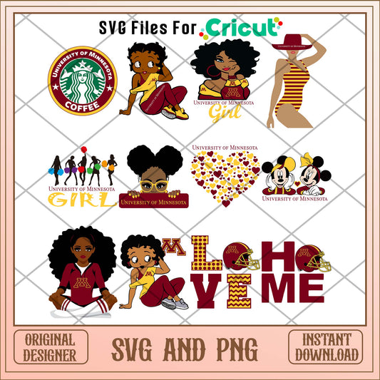 Minnesota girl svg, Minnesota university svg bundle, NCAA svg