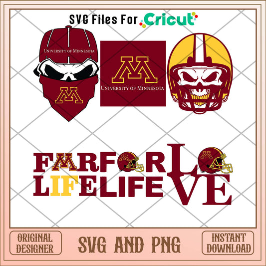 Minnesota for life svg, Minnesota university svg bundle, NCAA svg