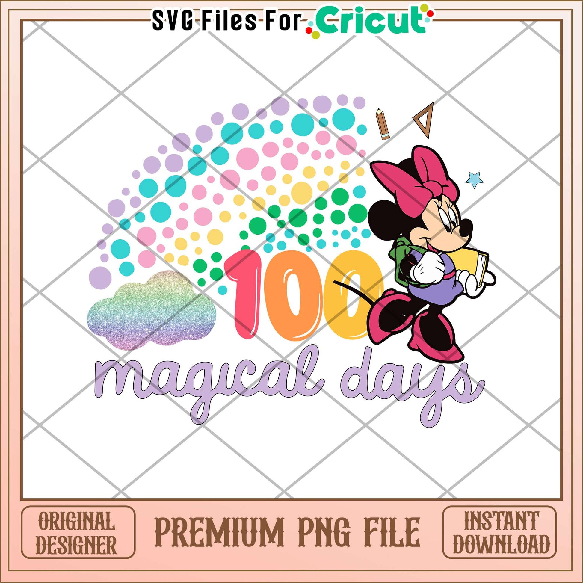 Minnie 100 magical days png, magic school png, disney png