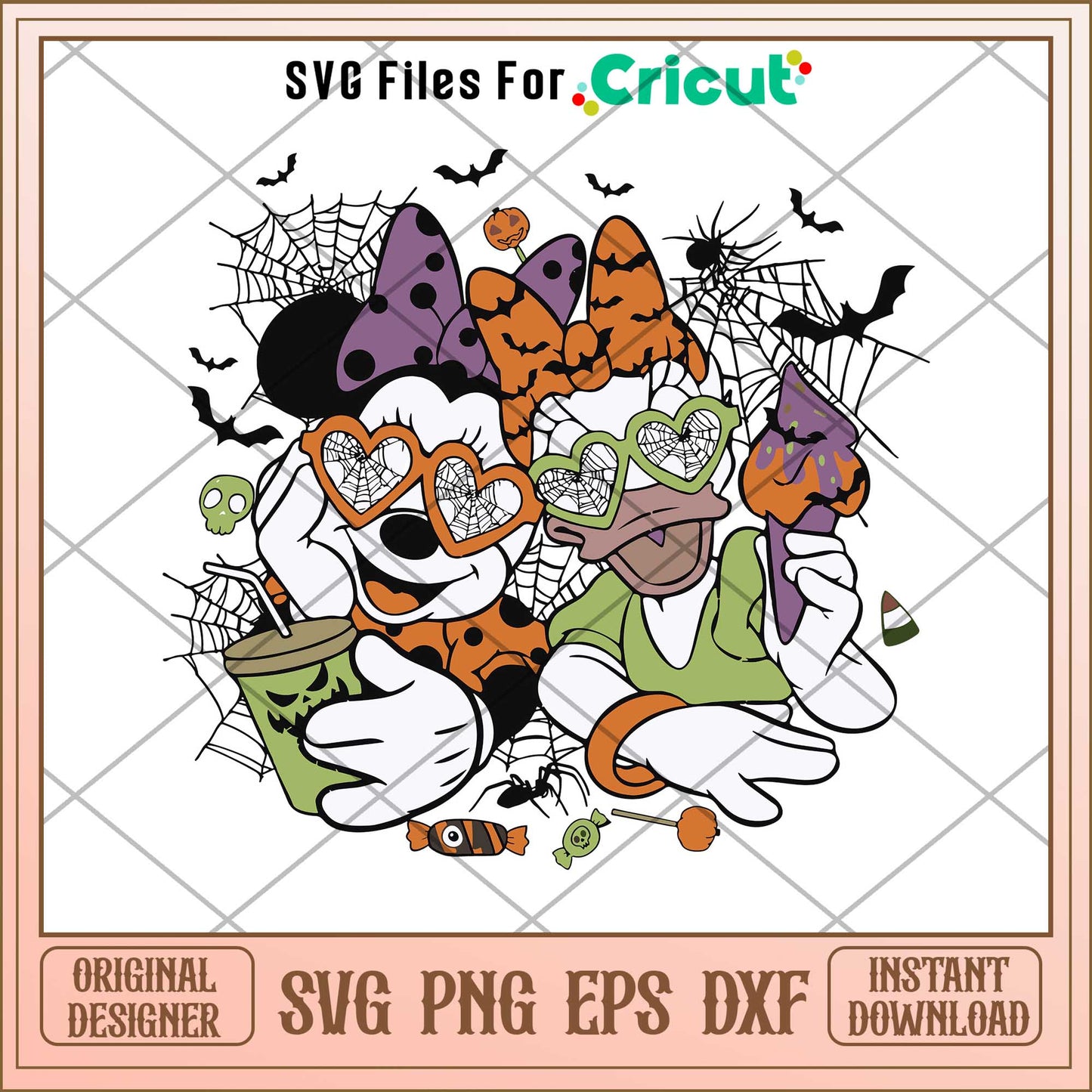 Minnie And Daisy Duck Halloween svg, Disney characters svg, Digital Download