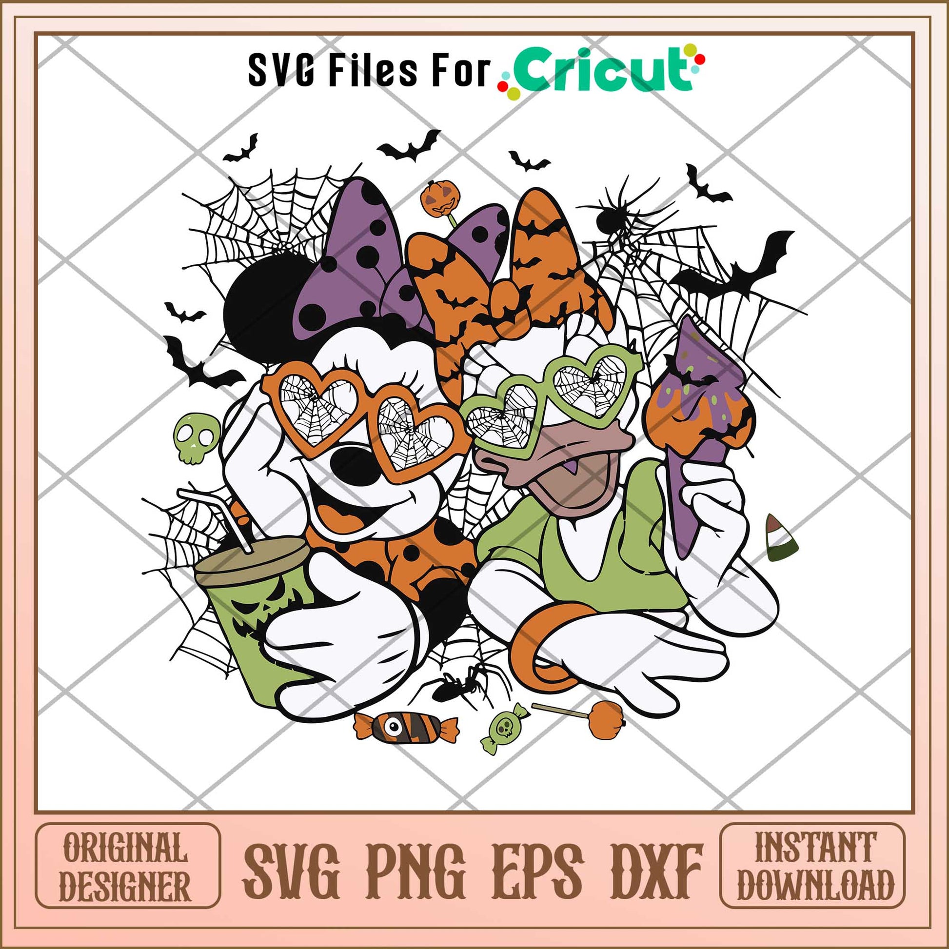 Minnie And Daisy Duck Halloween svg, Disney characters svg, Digital Download