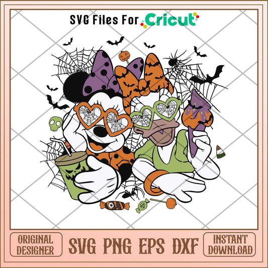 Minnie And Daisy Duck Halloween svg, Disney characters svg, Digital Download