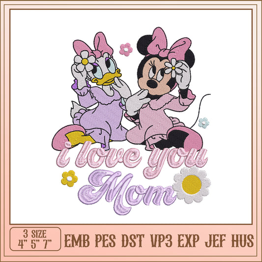 Minnie Daisy Mom Embroidery Design