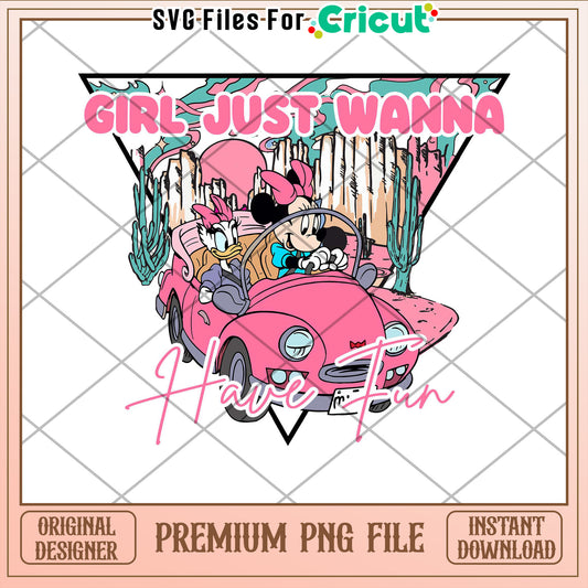 Minnie Daisy Road Trip PNG Cricut