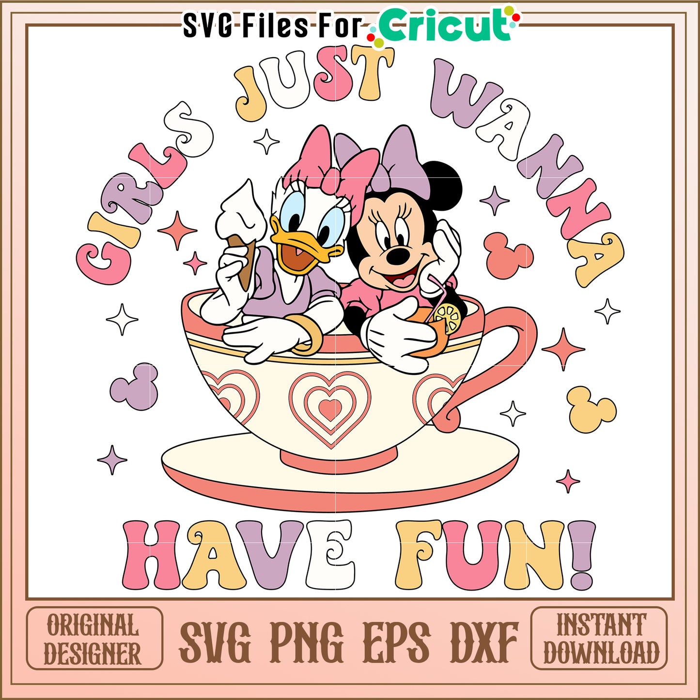 Minnie Daisy Teacup SVG Design